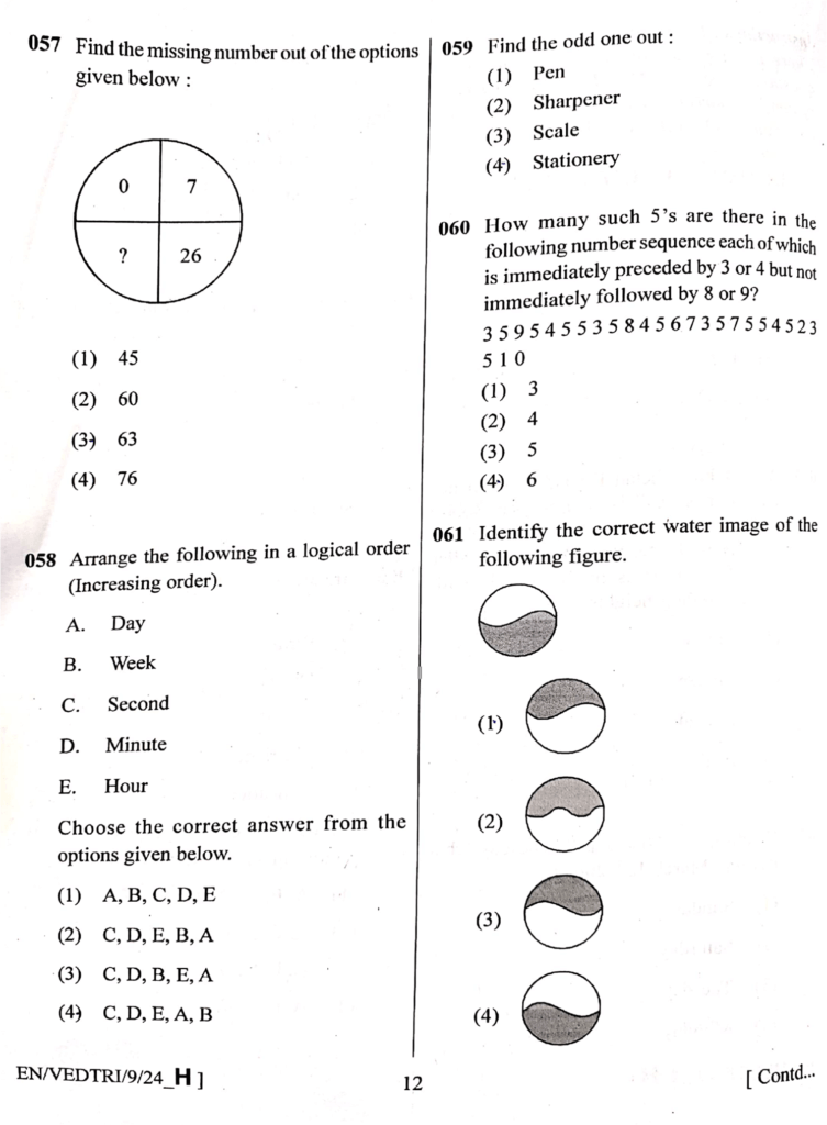 AISSEE 2024 Class 9 - Question Paper and Solution