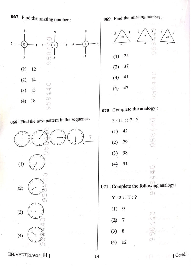 AISSEE 2024 Class 9 - Question Paper and Solution